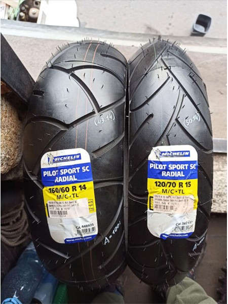 Комлект БУ Мотошин Michelin 160/60-14 и 120/70-15 Pilot Sport TL