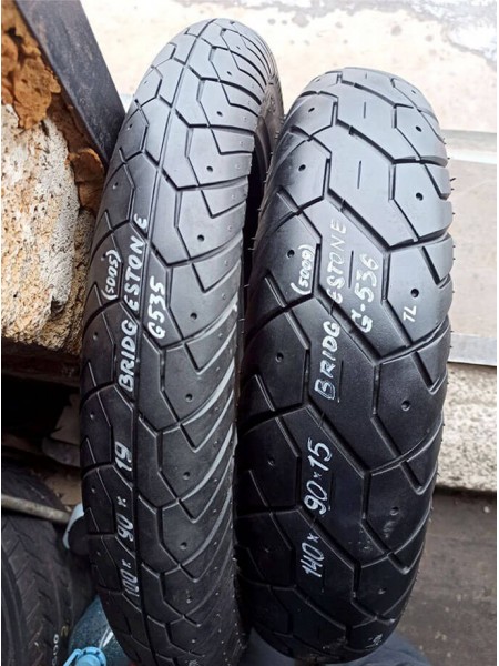 Комлект БУ Мотошин Bridgestone 140/90-15 и 100-90-19 G-535 G536 TL Комлект БУ Мотошин Bridgestone 140/90-15 и 100-90-19 G-535 G536 TL