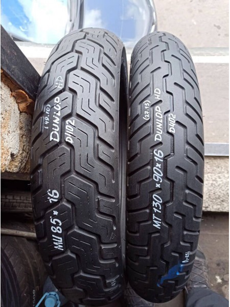 Комплект БУ Мотошин Dunlop 140/85-16 и 130/90-16 HD TL