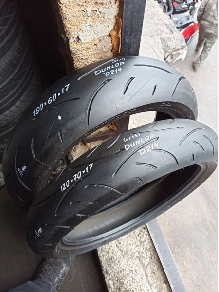 Комлект БУ Мотошин Dunlop 160/60-17 и 120/70-17 D-214 TL