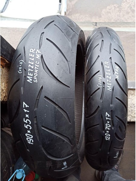 Комлект БУ Мотошин Metzeler 190/55-17 и 120/70-17 Sportec TL