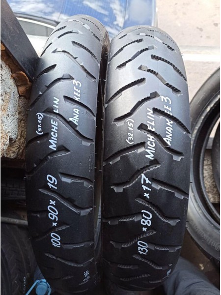 Комплект БУ Мотошин Michelin 130/80-17 и 100/90-19 Anakee 3 TL