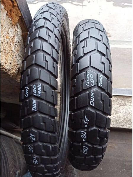 Комплект БУ Мотошин Dunlop 130/80-17 и 90/90-21 Trail TT