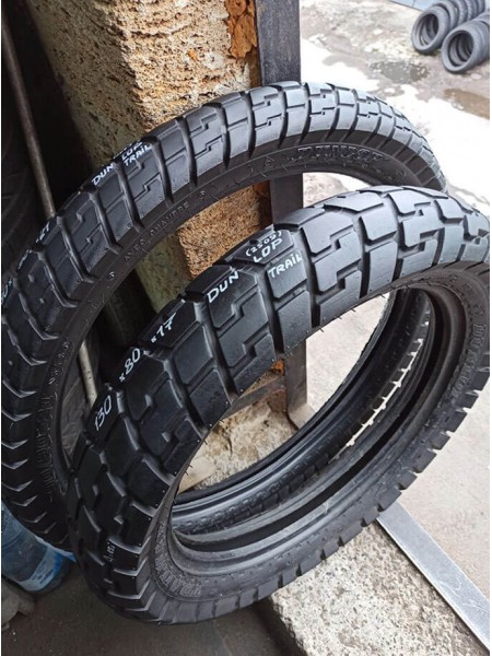 Комплект БУ Мотошин Dunlop 130/80-17 и 90/90-21 Trail TT
