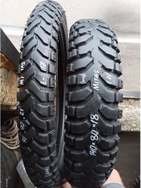 Комлект БУ Мотошин Mitas 140/80-18 и 90/90-21 Enduro Trail E07 TL
