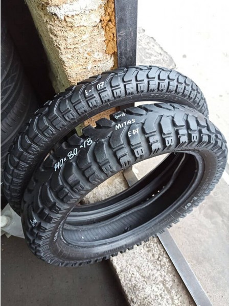 Комлект БУ Мотошин Mitas 140/80-18 и 90/90-21 Enduro Trail E07 TL