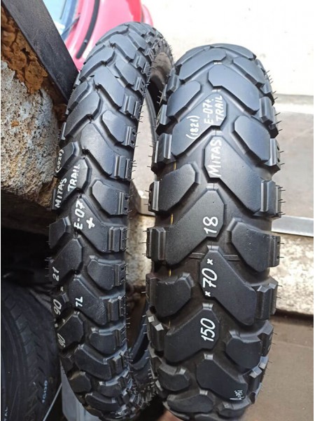 Комлект БУ Мотошин Mitas 150/70-18 и 90/90-21 Trial E-07 TL