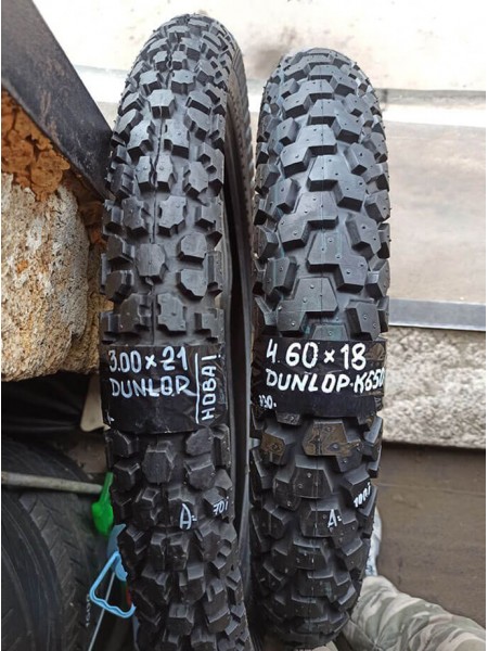 Комлект БУ Мотошин Dunlop 4,60-18 и 3,00-21 K-650 TL