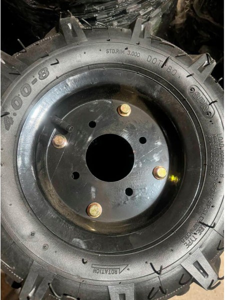 Покрышка с диском и камерой 4.00-8 TT на мотоблок, колесо в сборе